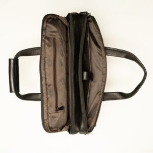 Ma Fierté Premium Leather Office Laptop Bag - Black - Image 3