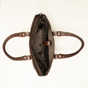 Ma Fierté – Croc-Textured Leather Laptop Bag - Brown Edition - Image 4