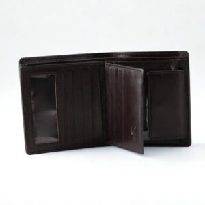 Ma Fierté Classic Dark Brown Vertical Leather Wallet - Image 4