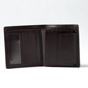 Ma Fierté Classic Dark Brown Vertical Leather Wallet - Image 5
