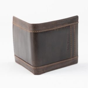 Ma Fierté Dark Brown Vintage Leather Bi-Fold Wallet - Image 3
