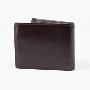 Ma Fierté – Dark Brown Genuine Leather Bifold Wallet with Snap Coin Pocket - Image 4