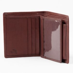Ma Fierté Classic Brown Genuine Leather Trifold Wallet with RFID Protection - Image 3