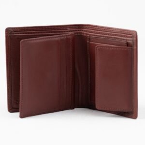 Ma Fierté Classic Brown Genuine Leather Trifold Wallet with RFID Protection - Image 4