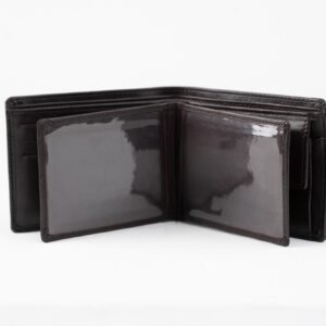 Ma Fierté Genuine Leather Bi-Fold Wallet with Coin Pocket & ID Window - Image 3