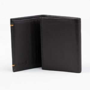 Ma Fierté Black Genuine Leather Trifold Wallet with RFID Protection - Image 3