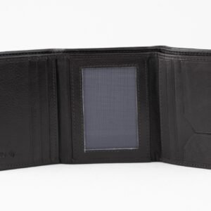 Ma Fierté Black Genuine Leather Trifold Wallet with RFID Protection - Image 4