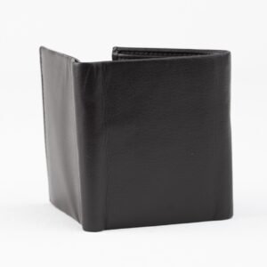 Ma Fierté Black Genuine Leather Trifold Wallet with RFID Protection - Image 5