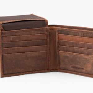 Ma Fierté Rustic Brown Genuine Leather Wallet – Vintage Finish - Image 3