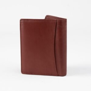 Ma Fierté Men’s Genuine Leather Trifold Wallet – Reddish Brown - Image 4