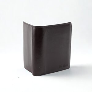 Ma Fierté Classic Dark Brown Vertical Leather Wallet - Image 6