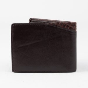 Ma Fierté Dark Brown Dual-Texture Leather Wallet with Coin Pocket and RFID Protection - Image 4