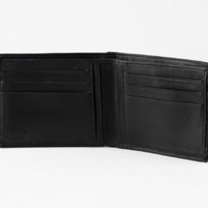 Premium Black Leather Bifold Wallet with Removable Card Holder and Zipper Coin Pocket - Image 5