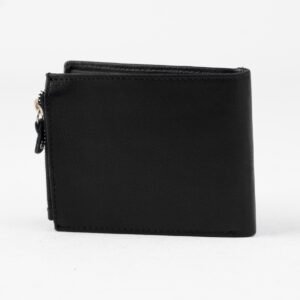 Premium Black Leather Bifold Wallet with Removable Card Holder and Zipper Coin Pocket - Image 6