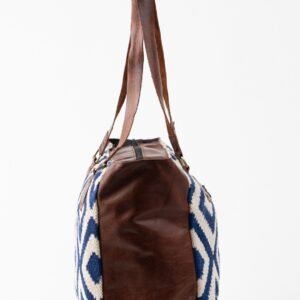 Ma Fierté Handwoven Leather & Cotton Artisan Duffel Bag |Tote Bag - Image 7