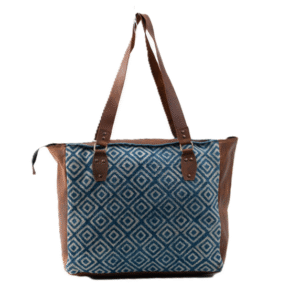 Ma Fierté Handwoven Leather & Cotton Artisan Duffel Bag |Tote Bag - Image 5