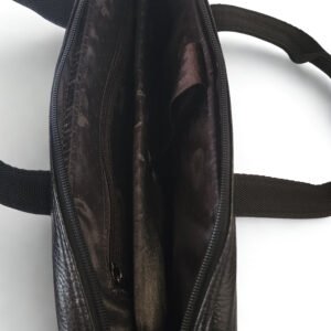 Ma Fierté Genuine Leather Executive Laptop & Office Bag – Black Textured Finish - Image 3