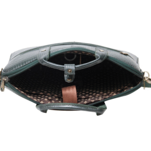 Ma Fierté Croc-Textured Leather Laptop Bag – Green Edition - Image 5