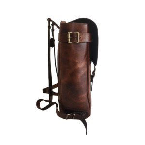 Handcrafted Heritage Brown Leather Backpack - Image 3