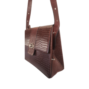 Handcrafted Croco-Textured Genuine Leather Women’s Crossbody Bag - Image 3