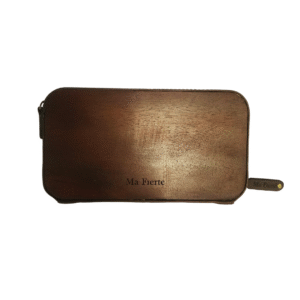 Ma Fierté Blossom Lattice Carved Teak Wood Hand Clutch - Image 3