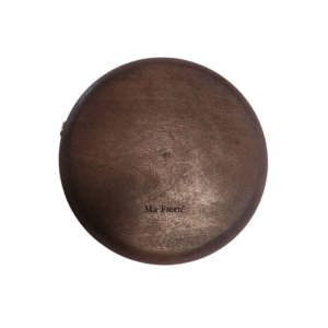 Ma Fierté Handcrafted Carved Teak Wood Round Crossbody Bag – Black Leather Edition - Image 4