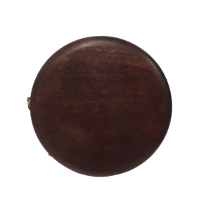 Ma Fierté Handcrafted Carved Teak Wood & Leather Round Crossbody Bag – Brown Edition - Image 4