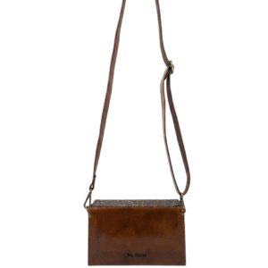 Ma Fierté Regal Mosaic Carved Leather & Wood Crossbody Bag - Image 4