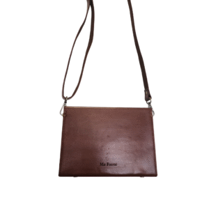 Deep Brown Ornamental Embossed Full-Grain Leather Side Bag - Image 3