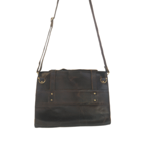 Dark Brown Genuine Leather Messenger Bag - Image 4
