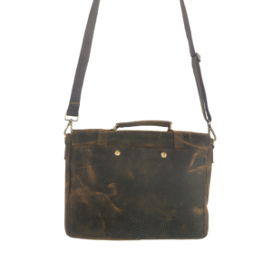 Vintage Dark Brown Genuine Leather Messenger Bag - Image 4