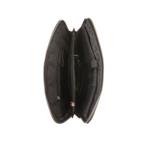 Black Genuine Cowhide Leather Laptop Briefcase - Image 3