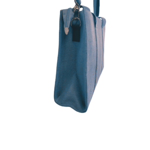 Blue Denim Structured Laptop Work Bag - Image 3