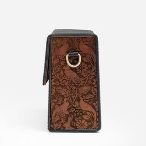 Ma Fierté Crossbody Bag for Women (Carved Wood & Leather) Black - Image 4