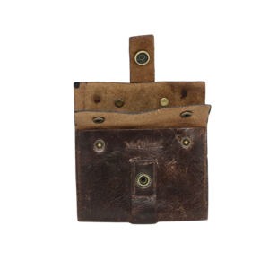 Handcrafted Distressed Dark Brown Leather Envelope Card Holder Wallet with Brass Snap Closure - Image 3