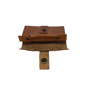 Handcrafted Leather Envelope Card Holder Wallet with Snap Closure - Tan - Image 4