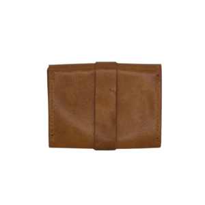 Handcrafted Leather Envelope Card Holder Wallet with Snap Closure - Tan - Image 3